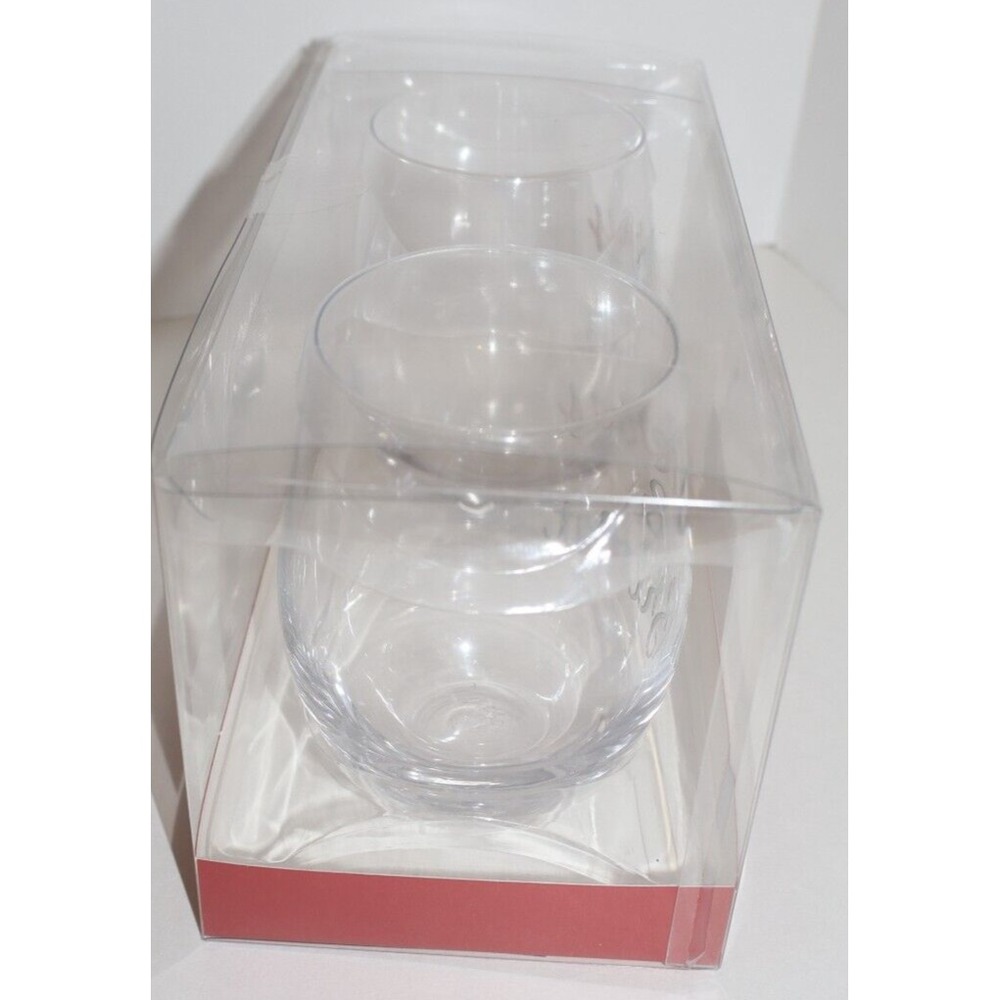 NEW VERA BRADLEY Christmas Holiday Wine Glasses Stemless Set Merry & Bright - Picture 7 of 7